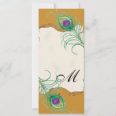 Pfauenfeder bei Wirbel - Einladung zur Hochzeit (Rückseite)