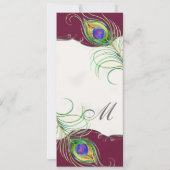 Pfauenfeder bei Wirbel - Einladung zur Hochzeit (Rückseite)