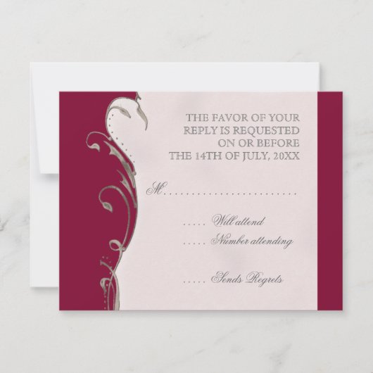 Pfauenfeder bei Wirbel - Einladung zur Hochzeit (Vorderseite)