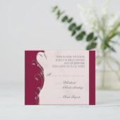 Pfauenfeder bei Wirbel - Einladung zur Hochzeit (Stehend Vorderseite)