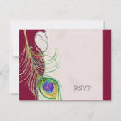 Pfauenfeder bei Wirbel - Einladung zur Hochzeit (Rückseite)