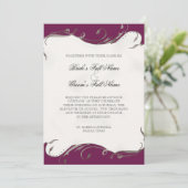 Pfauenfeder bei Wirbel - Einladung zur Hochzeit (Stehend Vorderseite)