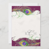 Pfauenfeder bei Wirbel - Einladung zur Hochzeit (Rückseite)