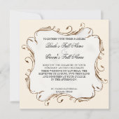 Pfauenfeder bei Wirbel - Einladung zur Hochzeit (Vorderseite)