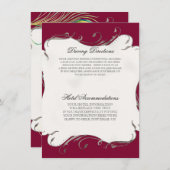 Pfauenfeder bei Wirbel - Einladung zur Hochzeit (Vorne/Hinten)