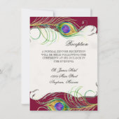 Pfauenfeder bei Wirbel - Einladung zur Hochzeit (Rückseite)