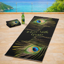 Pfauenfeder – Bewege dich mit Anmut Motivierend Yogamatte
