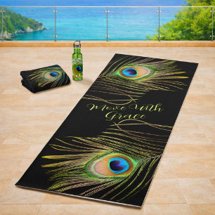 Pfauenfeder – Bewege dich mit Anmut Motivierend Yogamatte
