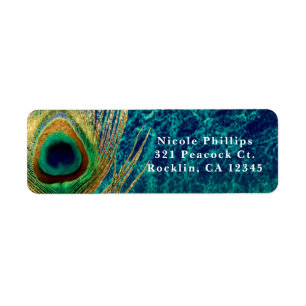 Pfauenfeder Blau Teal Gold Boho Einladung