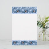 Pfauenfeder Briefpapier (Stehend Vorderseite)