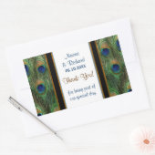 Pfauenfeder Danke Siegel - Anpassen Rechteckiger Aufkleber (Umschlag)