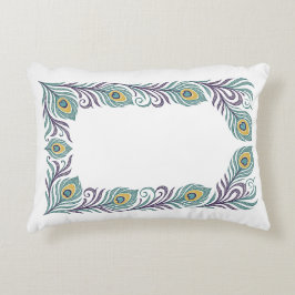Pfauenfeder-Dekor-Kissen Dekokissen