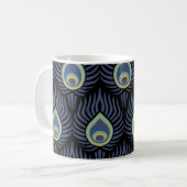 Pfauenfeder: Elegantes Muster. Kaffeetasse (Vorderseite Links)