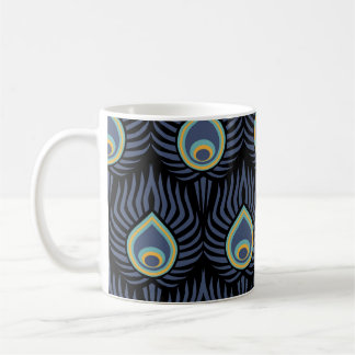 Pfauenfeder: Elegantes Muster. Kaffeetasse