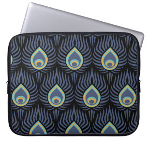 Pfauenfeder: Elegantes Muster. Laptopschutzhülle
