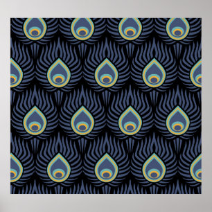 Pfauenfeder: Elegantes Muster. Poster