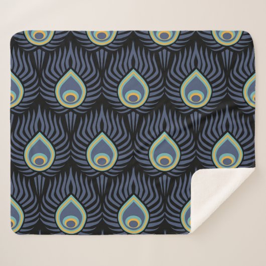 Pfauenfeder: Elegantes Muster. Sherpadecke (Vorderseite (Horizontal))