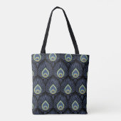 Pfauenfeder: Elegantes Muster. Tasche (Rückseite)