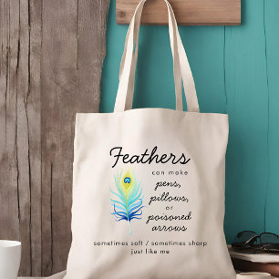 Pfauenfeder Freches Motivationszitat Tragetasche
