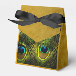Pfauenfeder gebürstet Gold Gefallen Box Geschenkschachtel
