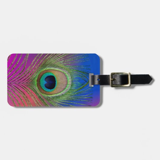 Pfauenfeder Gepäckanhänger (Vorderseite horizontal)