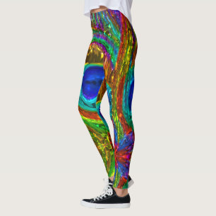 Pfauenfeder-Glas-Kunst 1 Leggings