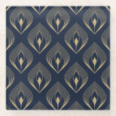 Pfauenfeder Glasuntersetzer (Vorderseite)