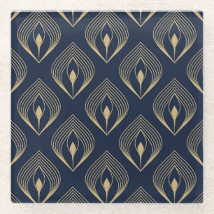 Pfauenfeder Glasuntersetzer