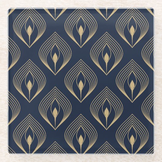 Pfauenfeder Glasuntersetzer (Vorderseite)