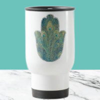Pfauenfeder Hamsa Boho Judaica