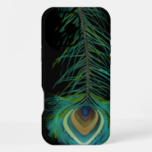 Pfauenfeder Hintergrundfarbe Ihrer Wahl iPhone 16 Pro Max Hülle