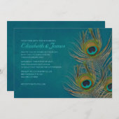 Pfauenfeder Hochzeit Einladungen (Vorne/Hinten)