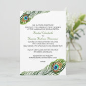 Pfauenfeder Hochzeit Einladungen (Stehend Vorderseite)