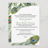 Pfauenfeder Hochzeit Einladungen (Vorne/Hinten)