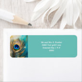 Pfauenfeder Hochzeitgäste Rücksendeadresse (Insitu)