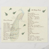 Pfauenfeder Hochzeitsprogramm (Rückseite)