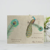 Pfauenfeder-Hochzeitsprogramm 4 (Stehend Vorderseite)