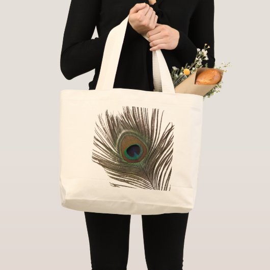 Pfauenfeder Jumbo Stoffbeutel (Vorderseite (Produkt))
