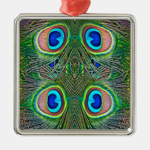 Pfauenfeder-Kaleidoskop-Druck Ornament Aus Metall