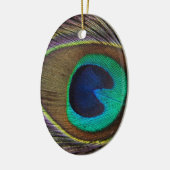 Pfauenfeder Keramik Ornament (Links)