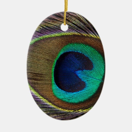 Pfauenfeder Keramik Ornament (Vorne)