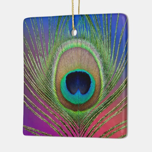 Pfauenfeder Keramikornament (Links)