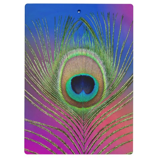 Pfauenfeder Klemmbrett (Rückseite)