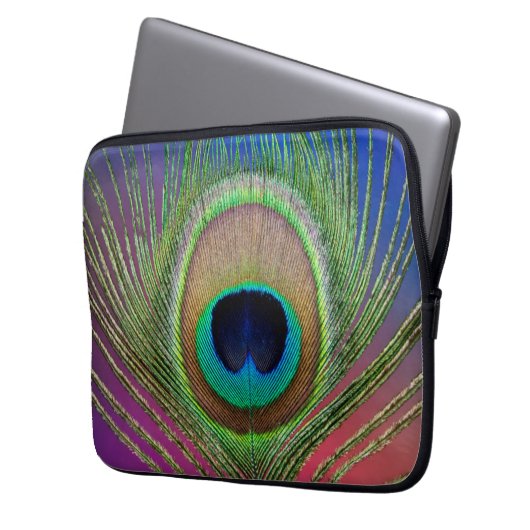 Pfauenfeder Laptopschutzhülle (Vorderseite Links)