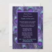 Pfauenfeder Lila - Einladung zur Hochzeit im Foto (Rückseite)