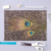 Pfauenfeder mit Glitzer Seidenpapier (Handwerk)