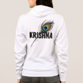 Pfauenfeder mit krishna hoodie (Rückseite)