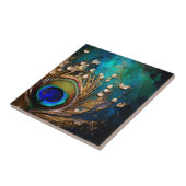 Pfauenfeder mit Marmor verkleidete Perlmuttmauer Fliese (Seite)