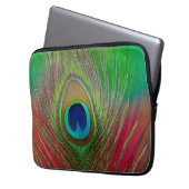 Pfauenfeder nah laptopschutzhülle (Vorderseite Links)