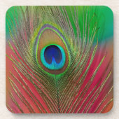 Pfauenfeder nah untersetzer (Vorderseite)